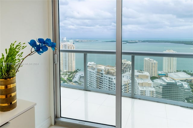 balcony with a water view