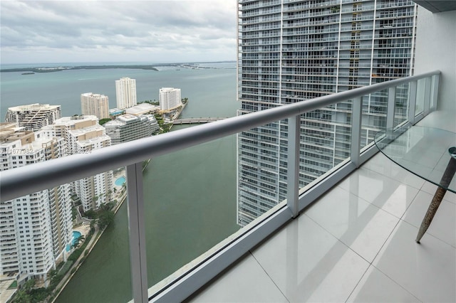 balcony with a water view