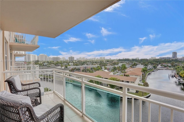 balcony with a water view