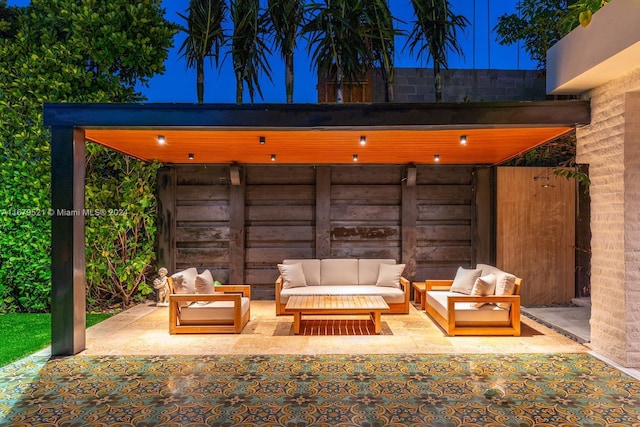 view of patio with an outdoor living space