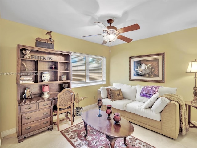 449 Isle Of Palms Dr, Fort Lauderdale, FL 33301 - living room with baseboards and ceiling fan