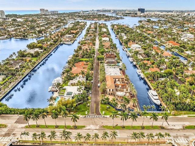449 Isle Of Palms Dr, Fort Lauderdale, FL 33301 - bird's eye view with a residential view and a water view
