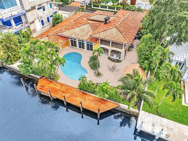 449 Isle Of Palms Dr, Fort Lauderdale, FL 33301 - birds eye view of property with a water view