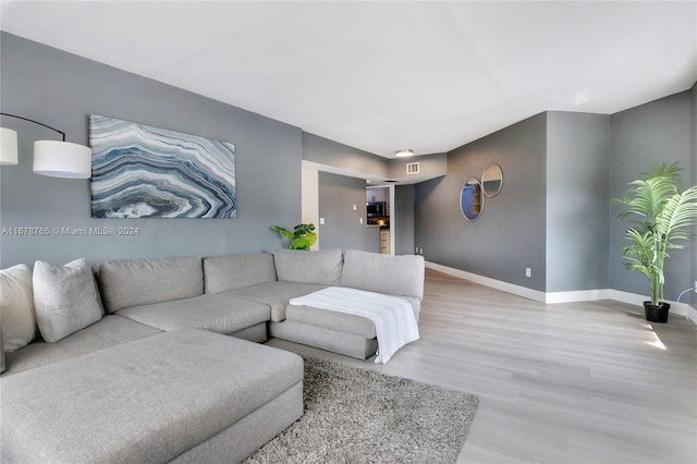 living room featuring hardwood / wood-style floors