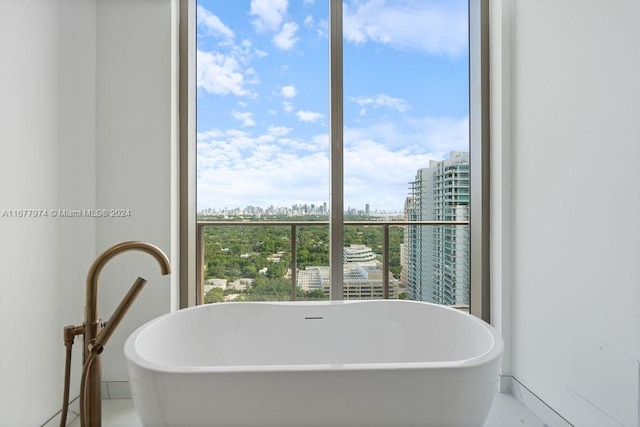 bathroom with a tub to relax in