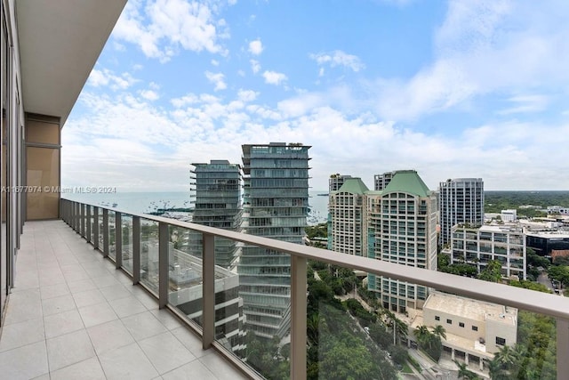 balcony with a water view