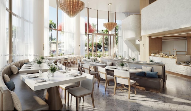 2678 Tigertail Ave Unit Ph1, Miami, FL 33133 - dining room featuring a high ceiling