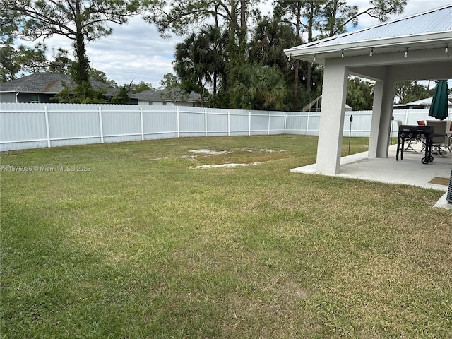 view of yard featuring a patio