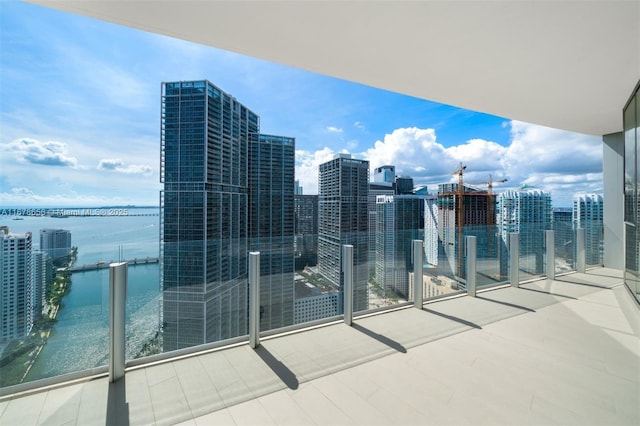 balcony with a water view