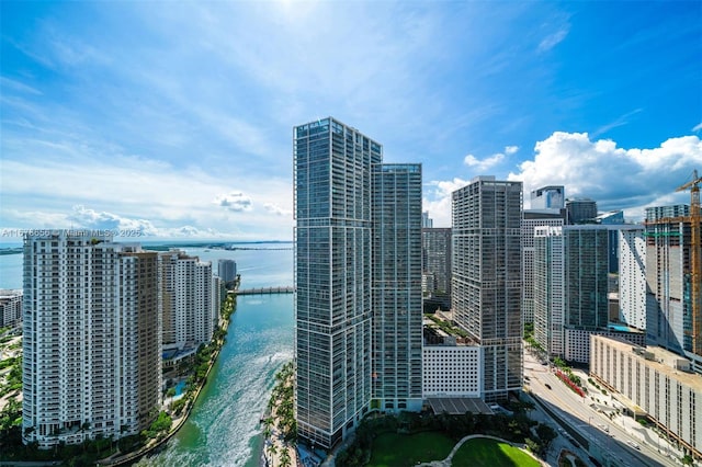 view of city featuring a water view