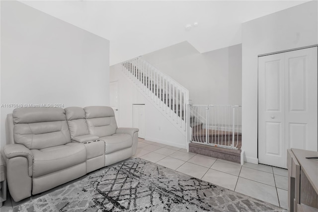 view of tiled living room