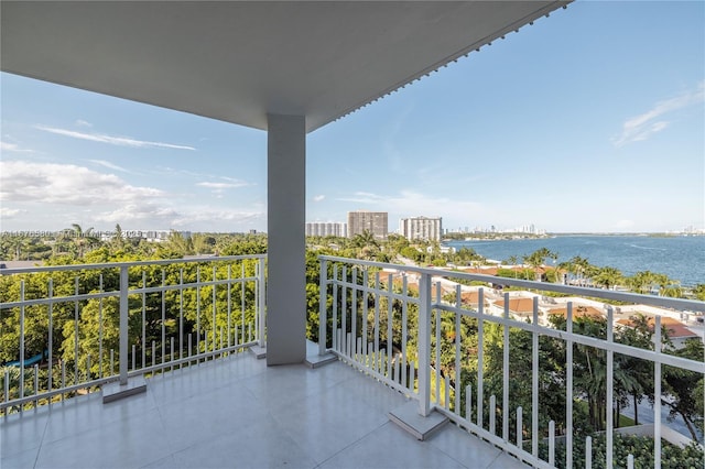 balcony with a water view