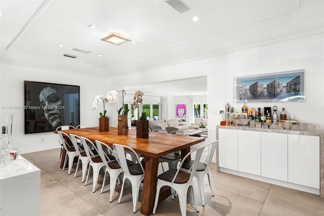 view of tiled dining room