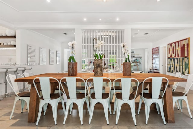 view of tiled dining area