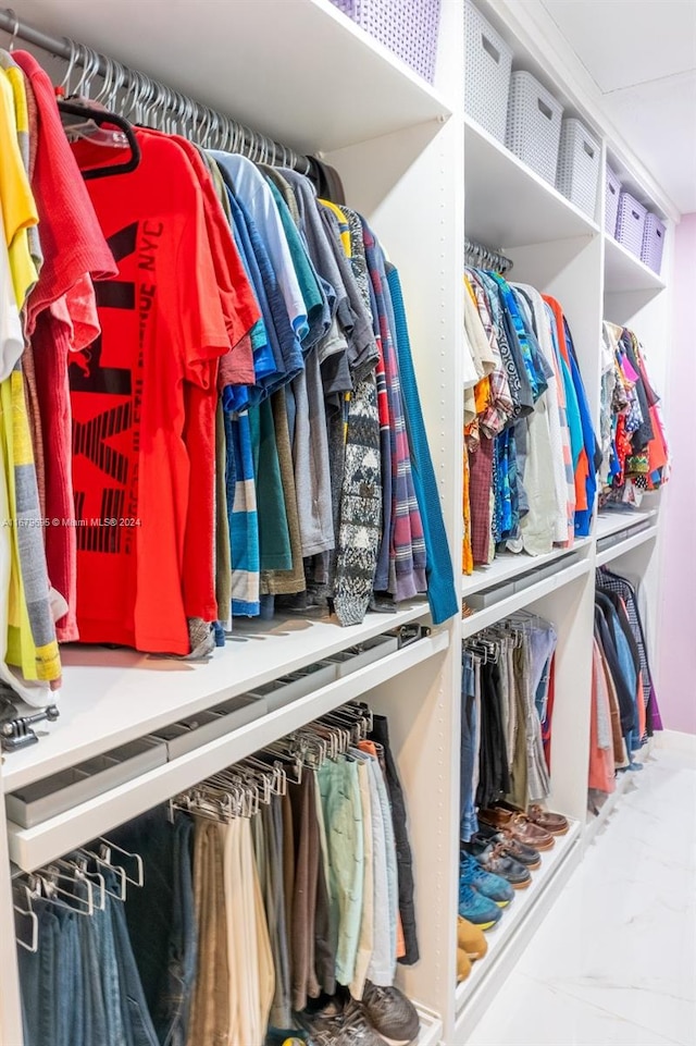 view of walk in closet