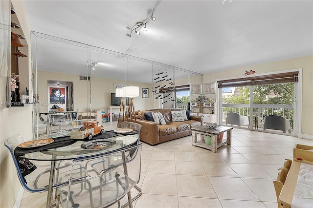 view of tiled living room