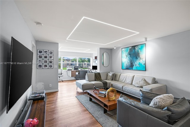 living room featuring hardwood / wood-style flooring