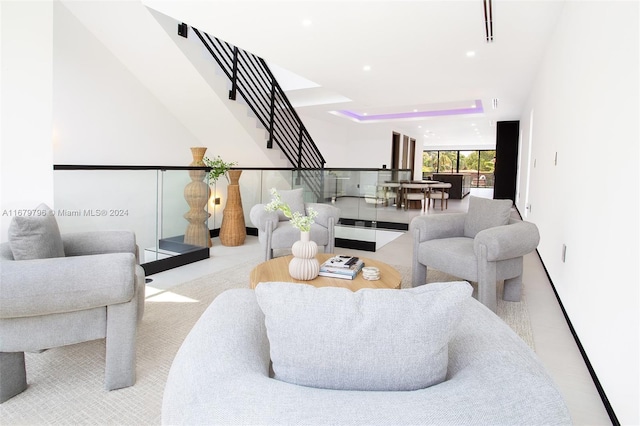 420 SW 15th Rd, Miami, FL 33129 - living area featuring recessed lighting and stairway