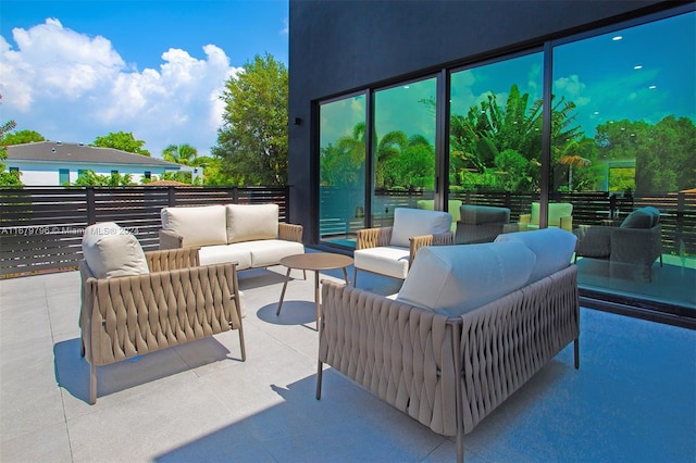 view of patio with an outdoor living space