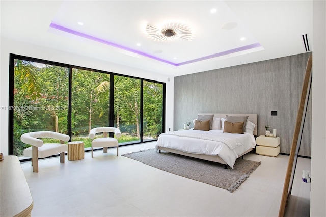 420 SW 15th Rd, Miami, FL 33129 - bedroom featuring wallpapered walls, a tray ceiling, and recessed lighting