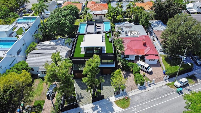 420 SW 15th Rd, Miami, FL 33129 - aerial perspective of suburban area featuring a pool