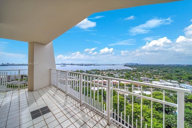 balcony with a water view