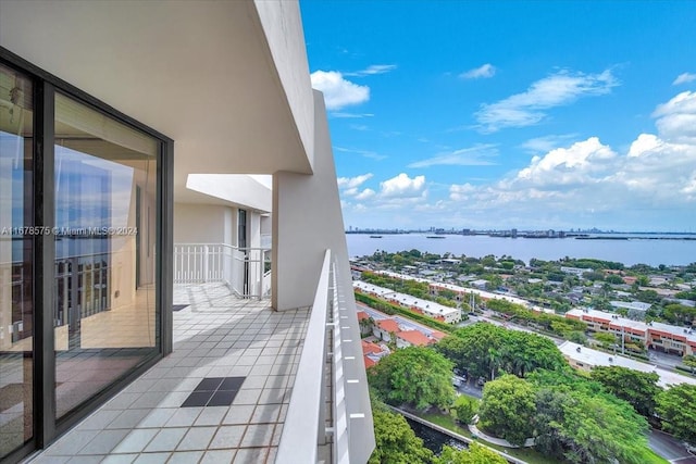 balcony with a water view