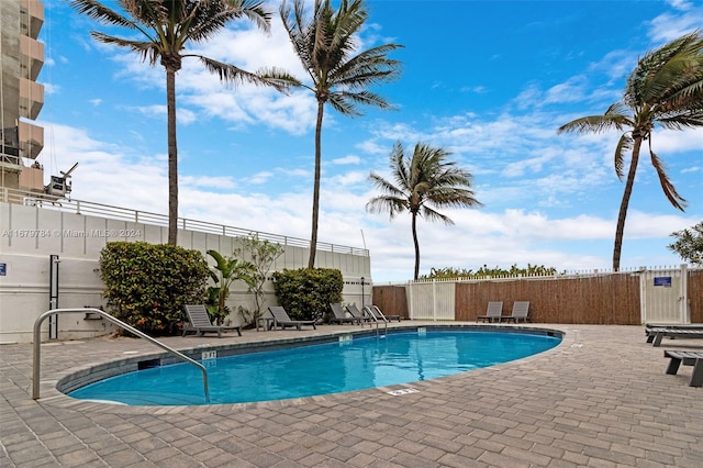 view of pool featuring a patio area