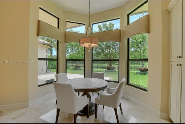 dining room with a healthy amount of sunlight