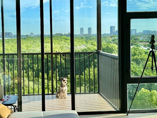 view of unfurnished sunroom