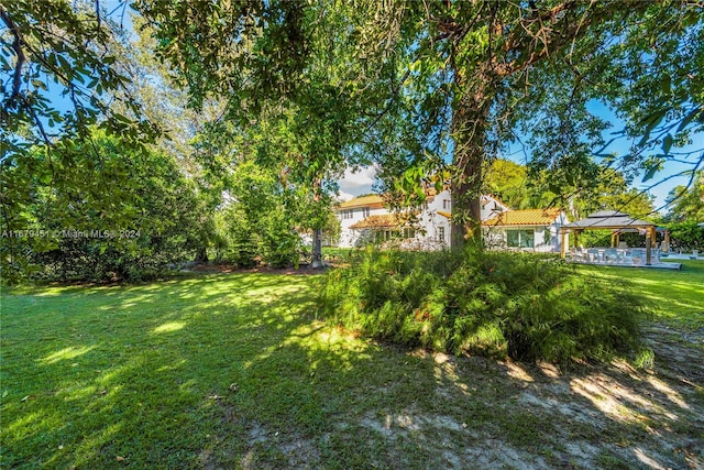 view of yard with a gazebo