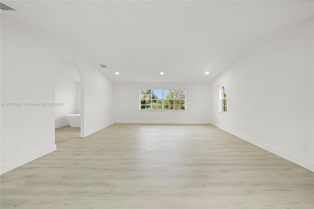 empty room with light wood-type flooring