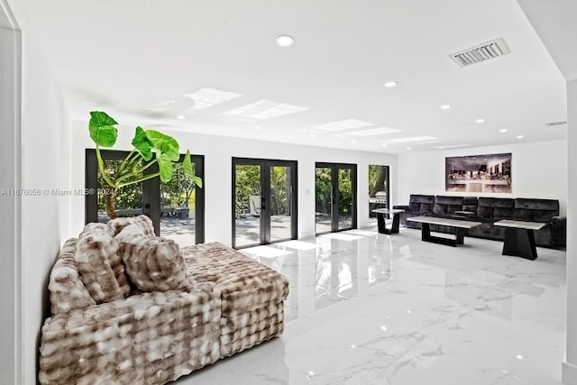 interior space featuring french doors