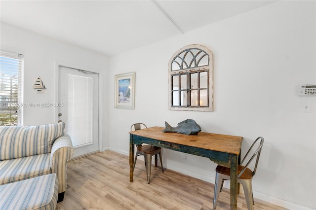 dining room featuring light hardwood / wood-style flooring