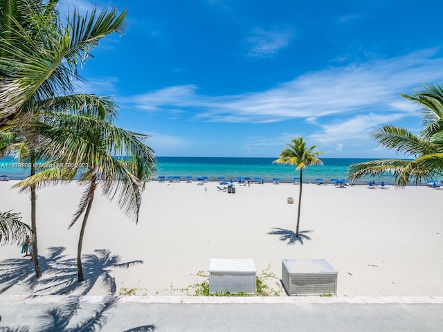 property view of water with a beach view