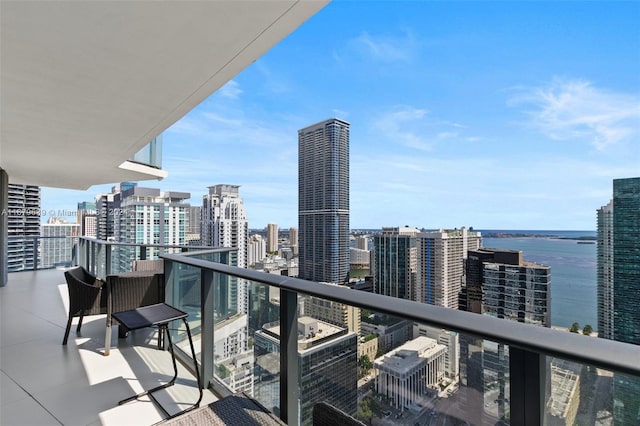 balcony with a water view