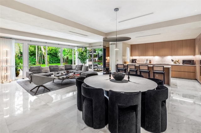 dining room with sink