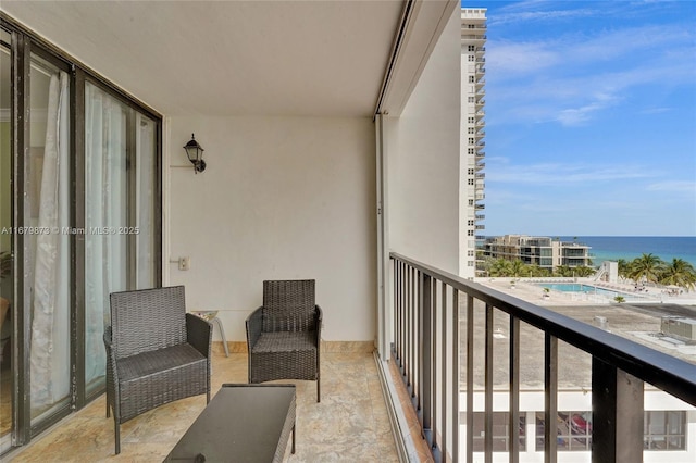 balcony with a water view