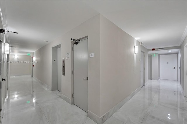 hallway with elevator