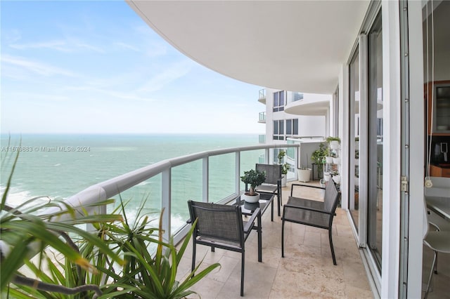 balcony with a water view