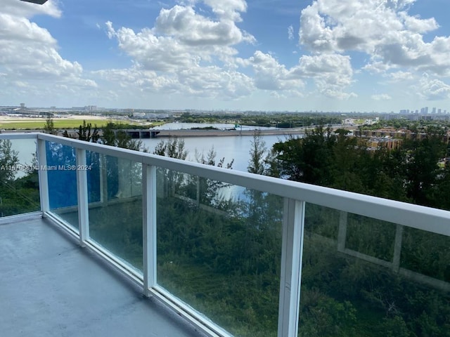 balcony with a water view