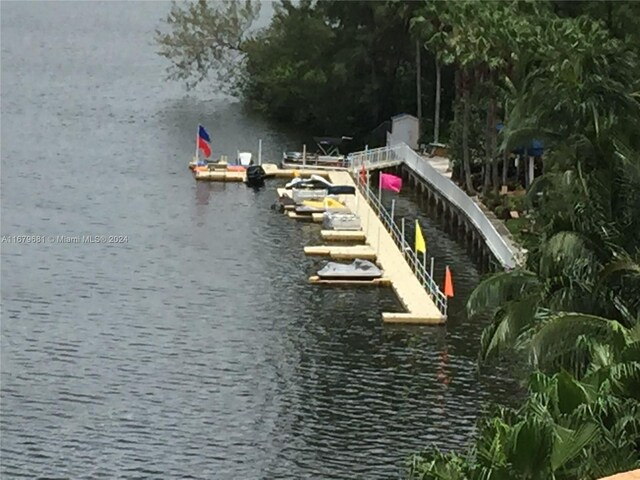 view of water feature featuring a boat dock