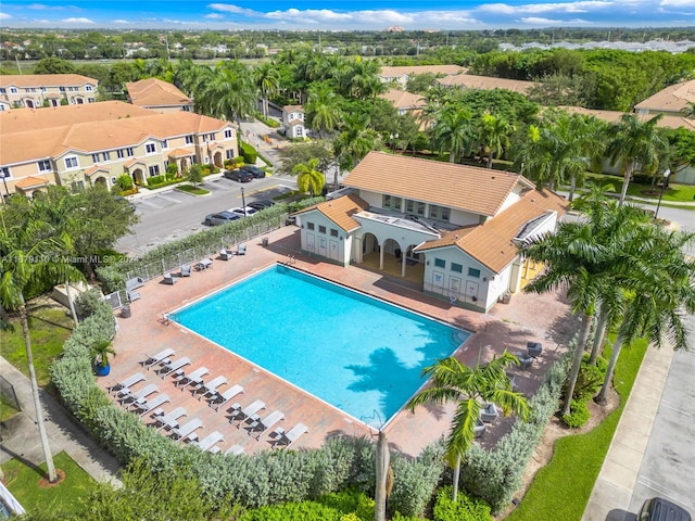 view of pool featuring a patio area