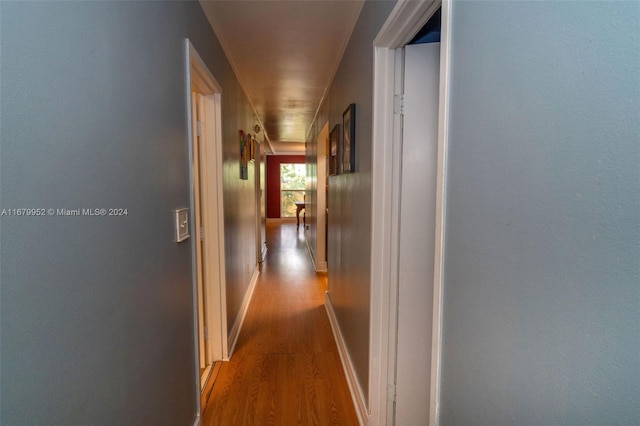 hall featuring hardwood / wood-style flooring