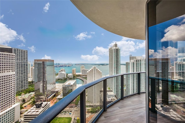 balcony with a water view