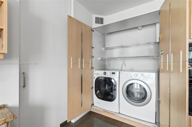 laundry room with washing machine and dryer