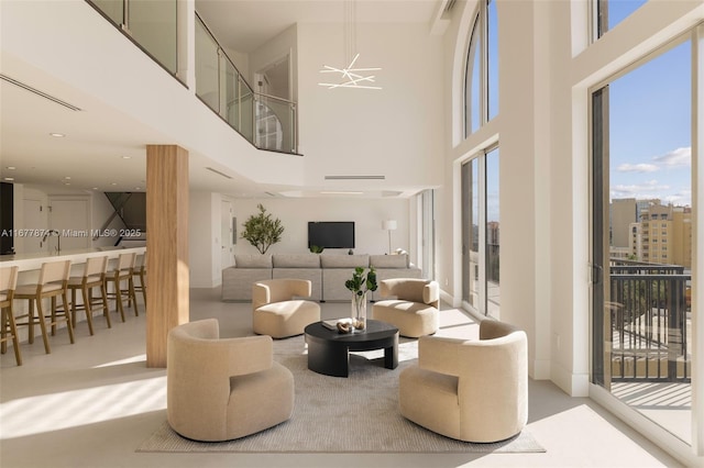 55 Merrick Way Unit 808, Coral Gables, FL 33134 - common area with a towering ceiling and recessed lighting