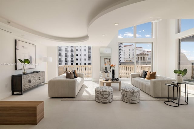 55 Merrick Way Unit 808, Coral Gables, FL 33134 - living area featuring recessed lighting