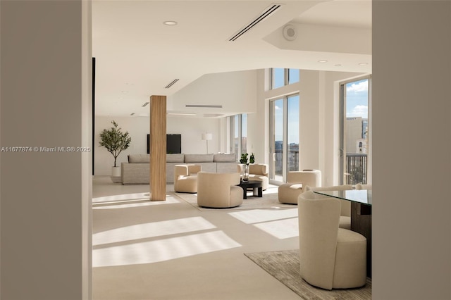 55 Merrick Way Unit 808, Coral Gables, FL 33134 - common area featuring lofted ceiling