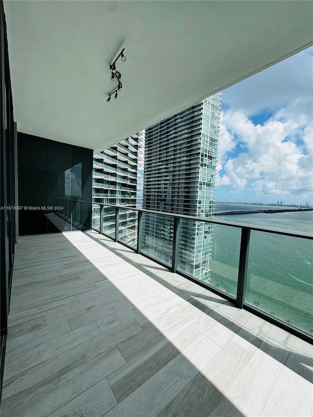 balcony with a water view